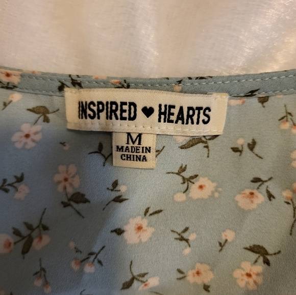 Inspired Hearts - Light Blue Floral Ruffle Dress, Size M - Picture 9 of 10